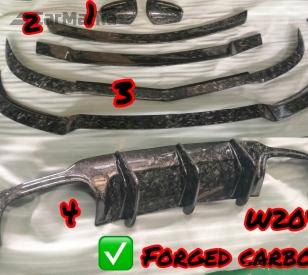 MERCEDES-BENZ C CLASS W204 C63 AMG 2012- Forged Carbon Fiber Lip Spoiler Kit 5 Parts Set