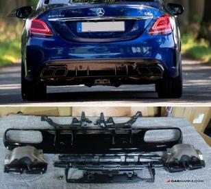 MERCEDES-BENZ C CLASS W205 2015- Rear Diffuser C63 2019- Look With Exhaust Tips