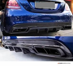 MERCEDES-BENZ C CLASS W205 C63 2015- Carbon Fiber Rear Diffuser GT Look