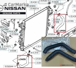 NISSAN PATROL Y62 2010- GENUINE Radiator Coolant Hoses Main Upper & Lower VK56 V8