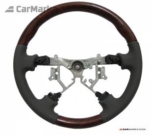 TOYOTA LAND CRUISER PRADO 120 2003- Steering wheel black leather dark wood