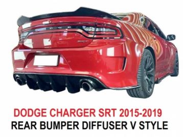 DODGE CHALLENGER Rear Bumper Diffuser 2015- SRT V Style Plastic