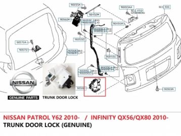 INFINITY QX80 2014- Trunk Door Lock GENUINE