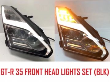 NISSAN GT-R 35 Head Lights Set LED With Black Housing