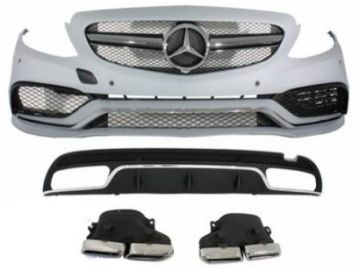 MERCEDES-BENZ C CLASS W205 C63 2015- front bumper and diffuser c63 style