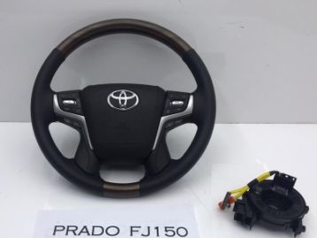 TOYOTA LAND CRUISER PRADO 150 2014- Steering Wheel Kit 2018- Facelift Look For 2010-2017 DARK WOOD