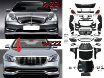 MERCEDES-BENZ S CLASS W221 (S63/S65) 2006- Exterior Conversion Body Kit W221 to W222 Look