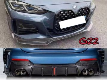 BMW 4 SERIES G82 G22 G23 2021- Carbon Fiber Lip Spoiler & Diffuser Kit G22 MT