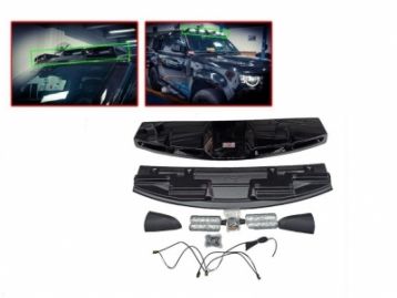 LAND ROVER DEFENDER 2/4 DOOR Roof Spoiler with Double LED DRL Plastic Black