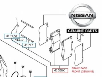 NISSAN PATROL Y62 2010- Genuine Front Brake Pads Set LH & RH