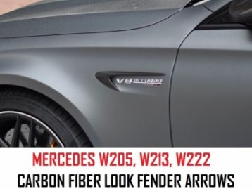 MERCEDES-BENZ C CLASS W205 2015- Carbon Fiber Look Fender Arrows