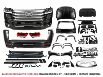 TOYOTA LAND CRUISER 200 2008- Exterior Conversion Body Kit to FJ300 Look Complete with Mirrors & Side Skirts