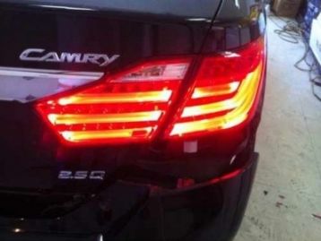 TOYOTA CAMRY 55 2014- Tail Lights Set Red-Clear Lexus look