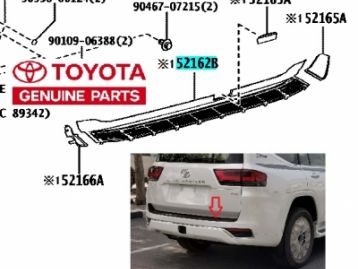 TOYOTA LAND CRUISER 300 2021- GENUINE Rear Bumper Plate Plastic