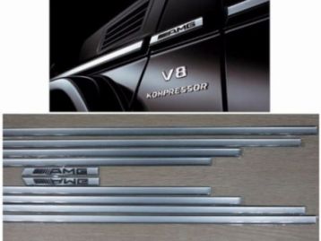 MERCEDES-BENZ E CLASS W212 (E & E63) 2014- AMG look silver side mouldings set