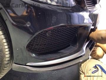 MERCEDES-BENZ C CLASS W205 2015- Front Bumper Lip Spoiler Carbon Fiber