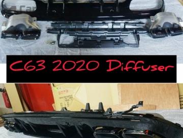 MERCEDES-BENZ C CLASS W205 C63 2015- Rear Diffuser C63 2019- Look With Exhaust Tips
