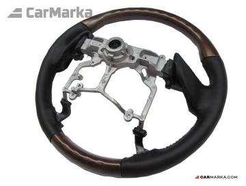 TOYOTA LAND CRUISER PRADO 150 2014- Steering wheel black leather dark wood